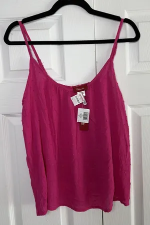 Panhandle Swiss Dot Camisole Womens Size M Hot Pink Cami Tank Top Sleeveless thumbnail 1