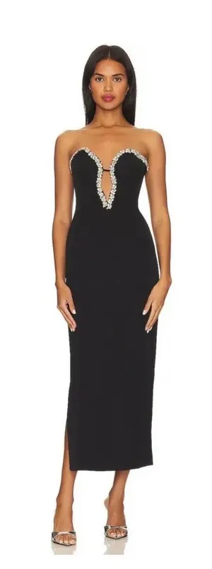 Anthropologie Bardot Eleni Diamanté Strapless Dress thumbnail 1
