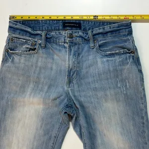 Aeropostale Denim Blue Jeans Mens Size 32/32 Slim Straight Distressed Inseam 30” thumbnail 13