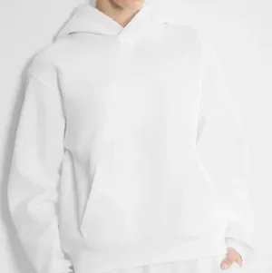 Aritzia Boyfriend TNA cozy fleece hoodie small white thumbnail 1