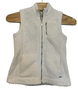 Calvin Klein Women's Size Small Ivory Cream‎ Sherpa Teddy Full Zip Vest thumbnail 1
