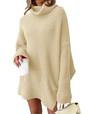 NEW Crewneck Batwing Sweater Oversized Ribbed Knit Pullover Top XL thumbnail 1