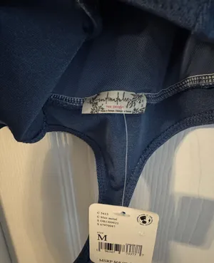 Free People Night Owl Bodysuit Blue Metallic thumbnail 3