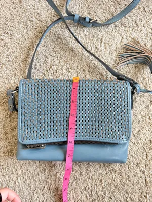 Patricia Nash Corfu Woven Crossbody in Dusty Blue thumbnail 11