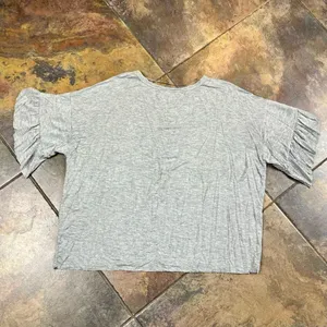 Lavender Field Ruffle Short Sleeve Raw Hem Top Medium thumbnail 10