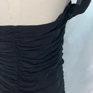 New Pretty Garden Ruched Bodycon Midi Dress Womens Large Black Sexy Cocktail‎ thumbnail 10