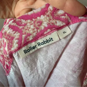 Roller Rabbit Women’s Pink Silk and Cotton Émane‎ Rose Medallions Dress Size XL thumbnail 2