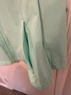 Fish Gear Women's 2X Jacket Windbreaker Mint Green Zip Up W/ Hood. thumbnail 3