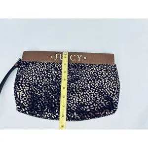 Juicy Couture‎ Metallic Novelty Clutch Wallet Purse Gold Black Cheetah Print thumbnail 11