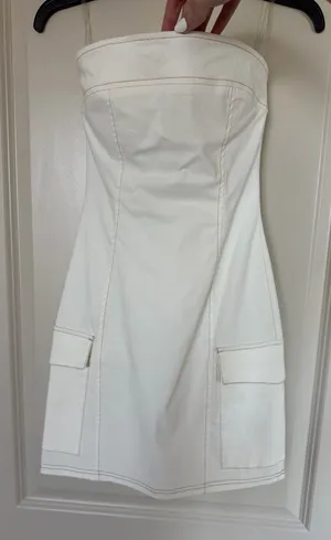 Denim Dress White thumbnail 1