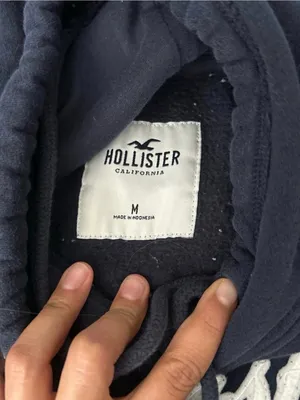 Hollister Navy Hoodie Size Medium 0411 thumbnail 3