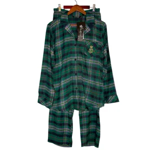 NWT LRL Ralph Lauren M Brushed Twill 2PC PJ‎ Set Plaid Green Pajamas Black Label thumbnail 4