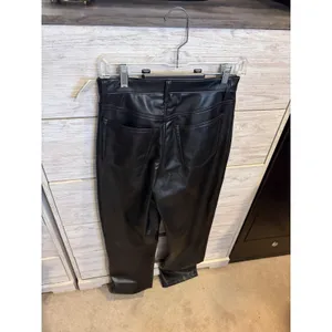 Abercrombie & Fitch 90s Straight Ultra High Rise Vegan Leather Pants Black 27 thumbnail 8