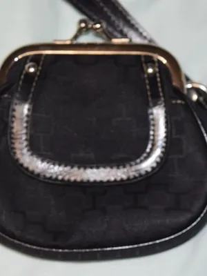 Black Geometric Print Kiss Lock Coin Purse Wristlet thumbnail 2