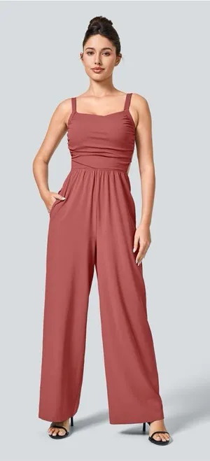 Halara 11HBB.- Breezeful™ Lace Up Pocket Quick Dry Casual Jumpsuit. thumbnail 1