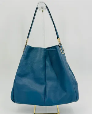 Coach 26224 Madison Pebbled Leather Hobo Bag Blue thumbnail 1