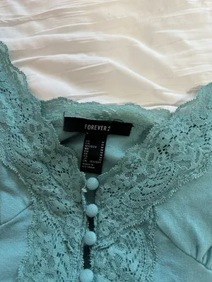 Forever 21 Teal Button Up Lace Bodysuit thumbnail 4