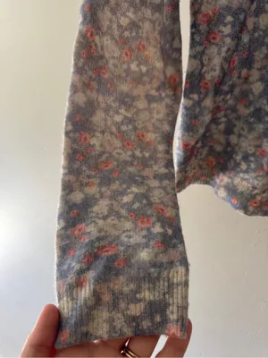 Love Shack Fancy - Simona Cardigan in Serenity Blue Wool‎ Cashmere Blend thumbnail 6