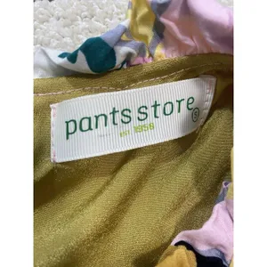 pantsstore Floral Ruffle Maxi Dress Pom Pom Accents Pink Yellow Green Size S thumbnail 10