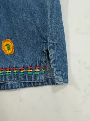 Vintage Embroidered Blue Denim Button-Up Shirt thumbnail 10