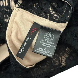 Fire Los Angeles Womens Black Lace Mesh Top Size L Mock‎ Neck Romantic Gothic Dark Feminine thumbnail 7