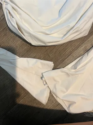 Edikted Off-Shoulder Long Sleeve Ruched Top in White thumbnail 7