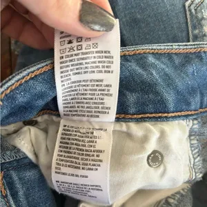 American Eagle Hi-Rise Mini Denim Jean Skirt Distressed Size 0 Blue thumbnail 3