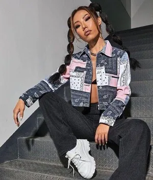 Romwe Color block Jean Jacket thumbnail 1