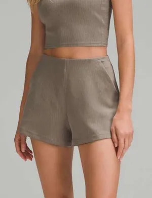 Lululemon Ribbed Softstreme High-Rise Short 2" in Nomad Women’s Size 4 Shorts thumbnail 1