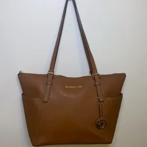 Michael Kors tan large leather tote bag thumbnail 1