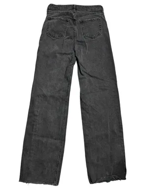 Old Navy Extra High Rise Wide Leg Distressed Black Jeans Women’s Size 10 Tall thumbnail 2