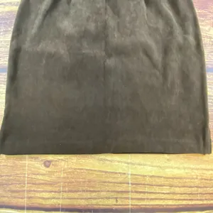 Vintage Ilyza New York Brown Pencil Skirt Size 6 Casual Office Suede Like 90s thumbnail 4
