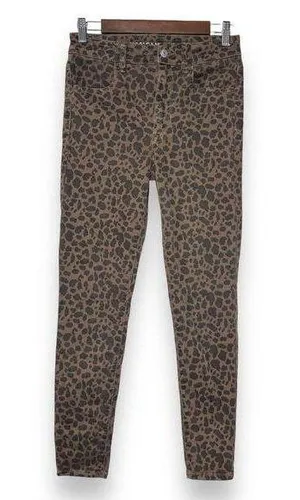 American Eagle Womens Size 6 Leopard Print Super Hi‎ Rise Jegging Skinny Jeans thumbnail 1