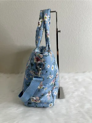 NWOT Art Class Blue Floral Quilted Messenger Bag thumbnail 5