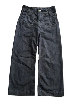 Maeve Colette High-Rise Wide-Leg Cropped Jeans Dark Denim Size 29 thumbnail 7