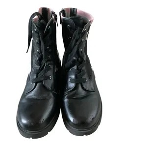 DKNY black with pink knit stars Stassi moto boots youth size 5 women’s size 7 thumbnail 2