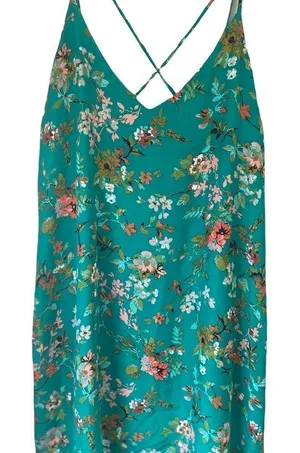 Strappy green floral dress size medium thumbnail 1