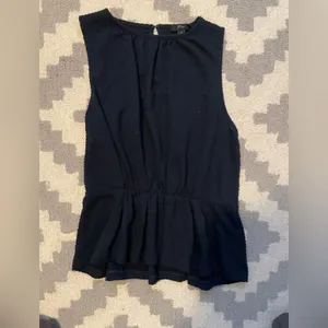 J-Crew Navy Sleeveless Blouse thumbnail 1