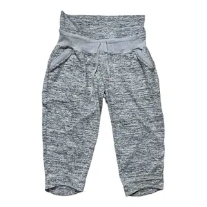 ATHLETA Gray Capri Lounge Pants Women Size L Fold-Over Waist Zip-Pockets thumbnail 2