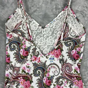 Vintage Gold Label Victoria's‎ Secret Paisley Floral Pink Lace Slip Dress Size L thumbnail 4