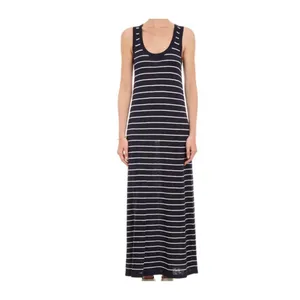 VINCE Dress Women's XXS Navy Blue White Striped Cotton‎ Sleeveless Tank Maxi thumbnail 3