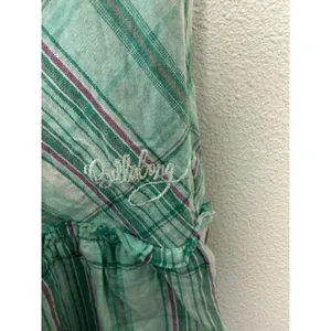 Billabong Vintage 90s Babydoll Plaid Ruffle Hem Midi Dress Size Large thumbnail 2