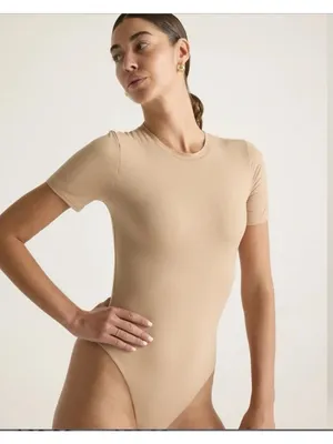 Quince Second Skin T-Shirt Bodysuit Sand Beige Size XL thumbnail 2