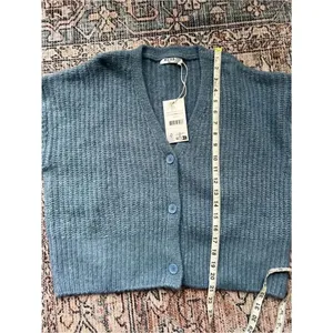 NA-KD Oversized Knitted Cardigan NWT Cozy Light Blue Chunky Sweater Size Small thumbnail 11