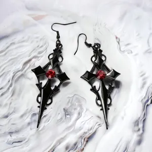 Retro Style Gothic Black Cross Earrings Funky Vintage Style Faux Fashion Jewelr thumbnail 6