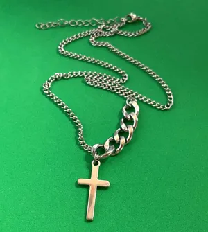 Titanium Steel Cross Pendant Necklace for Men Women thumbnail 5