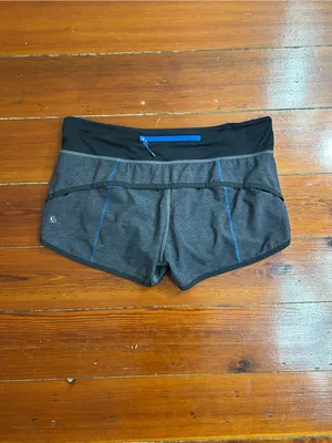 Lululemon Run Speed Shorts Women’s Sz 6 Heathered Black Running Athletic 👽🧡 thumbnail 2