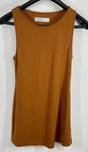 FP Beach Free People Tank Top Womens‎ Small Petite Brown Sleeveless Casual Basic thumbnail 1