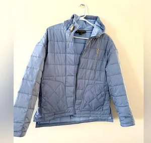 Free Country Puffer Coat Jacket Hood Light Blue Lightweight Size S M Comfy thumbnail 1