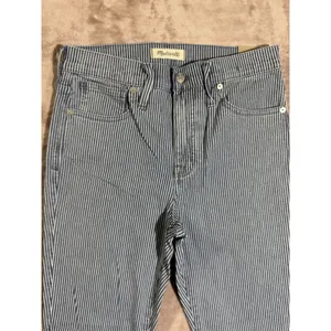 Madewell Womens‎ Skinny Jeans Blue White Mid Rise Striped Size 28 NWT thumbnail 2